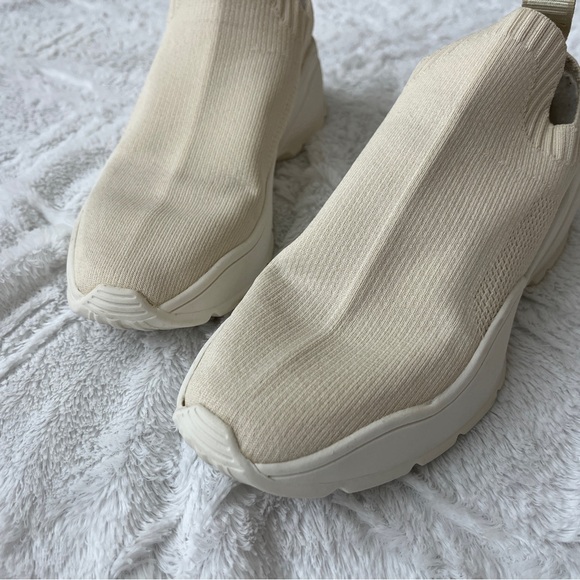 H&M Cream/Beige Sock Slip-On Women's Sneakers - Picture 5 of 15